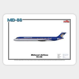 McDonnell Douglas MD-88 - Midwest Airlines (Art Print) Sticker